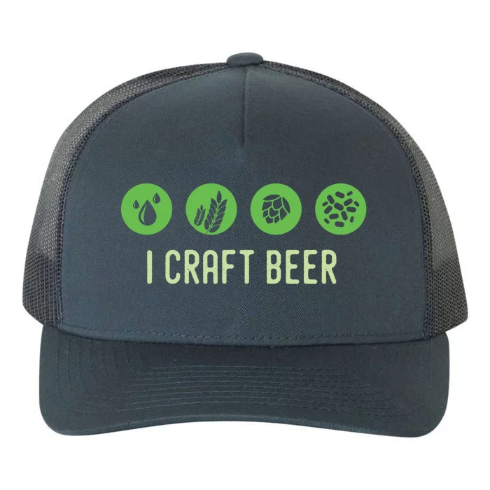 I Craft Beer Water Barley Malt Hops Yeast Brewer Ipa Gift Yupoong Adult 5-Panel Trucker Hat