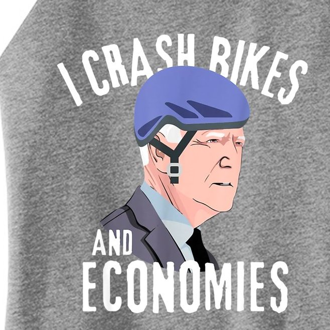 I Crash Bikes And Economies Joe Biden Falling Off Bike Women’s Perfect Tri Rocker Tank