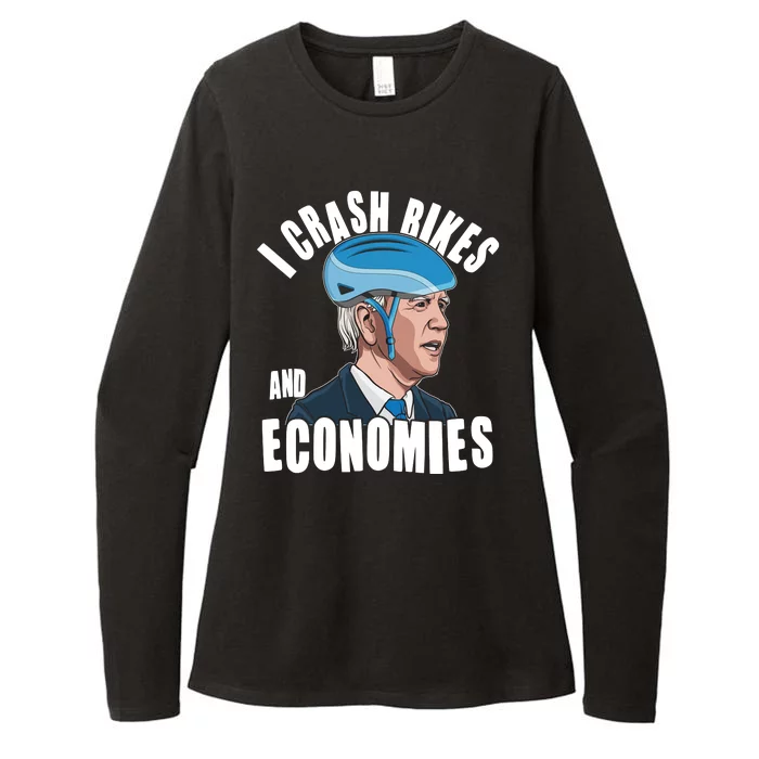 I Crash Bikes And Economies Anti Biden Womens CVC Long Sleeve Shirt