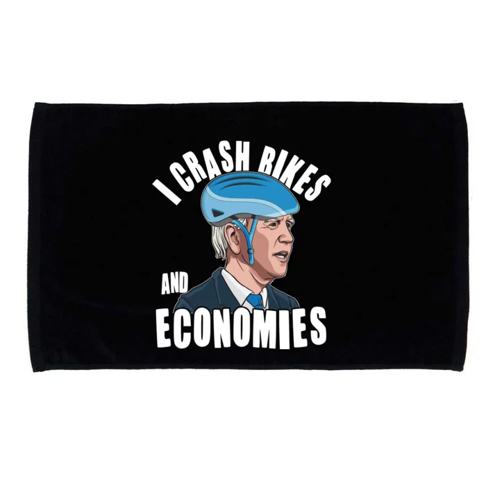 I Crash Bikes And Economies Anti Biden Microfiber Hand Towel