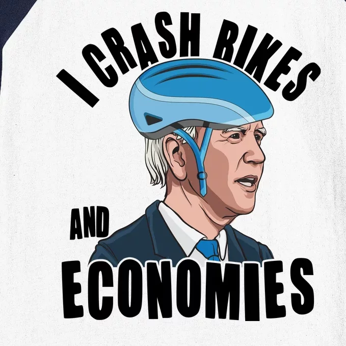 I Crash Bikes And Economies Anti Biden Baseball Sleeve Shirt