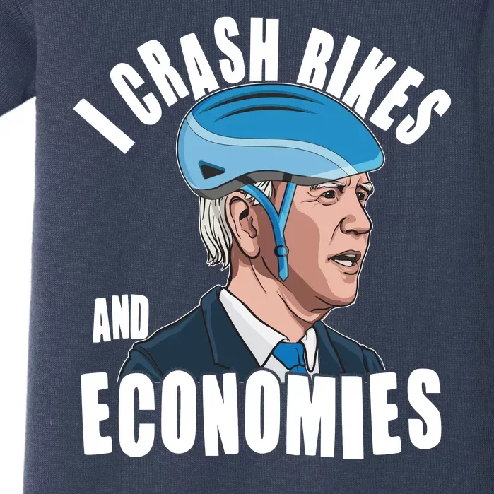 I Crash Bikes And Economies Anti Biden Baby Bodysuit