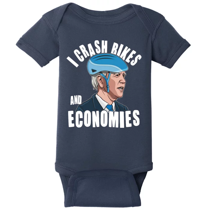 I Crash Bikes And Economies Anti Biden Baby Bodysuit