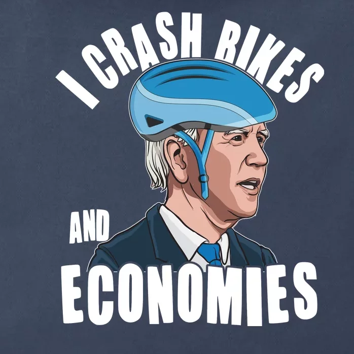 I Crash Bikes And Economies Anti Biden Zip Tote Bag