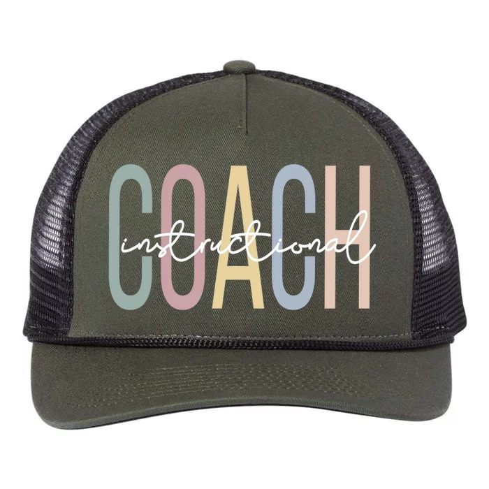 Instructional Coach Boho Instructional Coaching Meaningful Gift Retro Rope Trucker Hat Cap