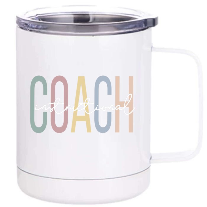 Instructional Coach Boho Instructional Coaching Meaningful Gift Front & Back 12oz Stainless Steel Tumbler Cup