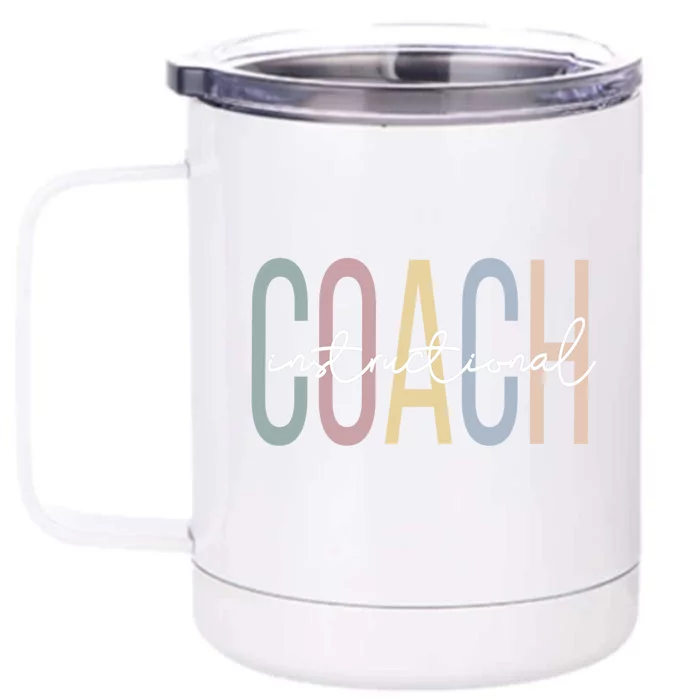 Instructional Coach Boho Instructional Coaching Meaningful Gift Front & Back 12oz Stainless Steel Tumbler Cup