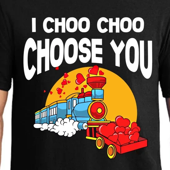 I Choo Choo Choose You Gift Train Lover Valentine's Day Outfit Gift Pajama Set