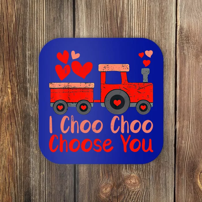 I Choo Choo Choose You Cute Train Heart Valentines Day Gift Coaster