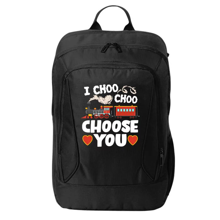 I Choo Choo Choose You Valentines Train Railroad Gift City Backpack