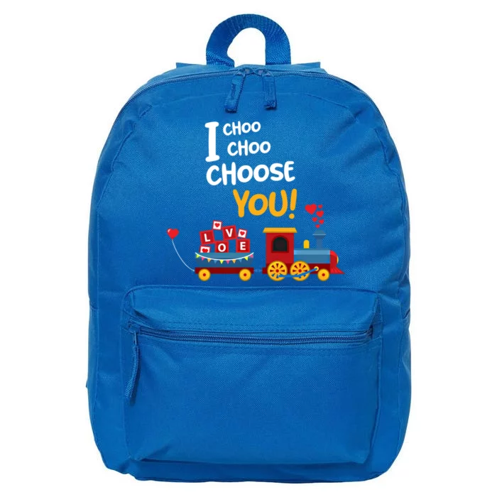 I Choo Choo Choose You Love Train Cupid Gift Heart Funny Meaningful Gift 16 in Basic Backpack