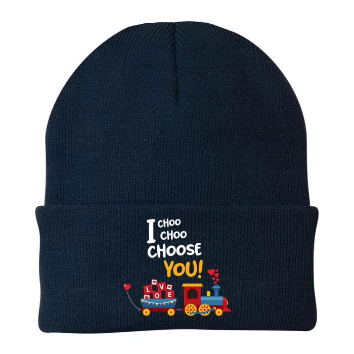 I Choo Choo Choose You Love Train Cupid Gift Heart Funny Meaningful Gift Knit Cap Winter Beanie