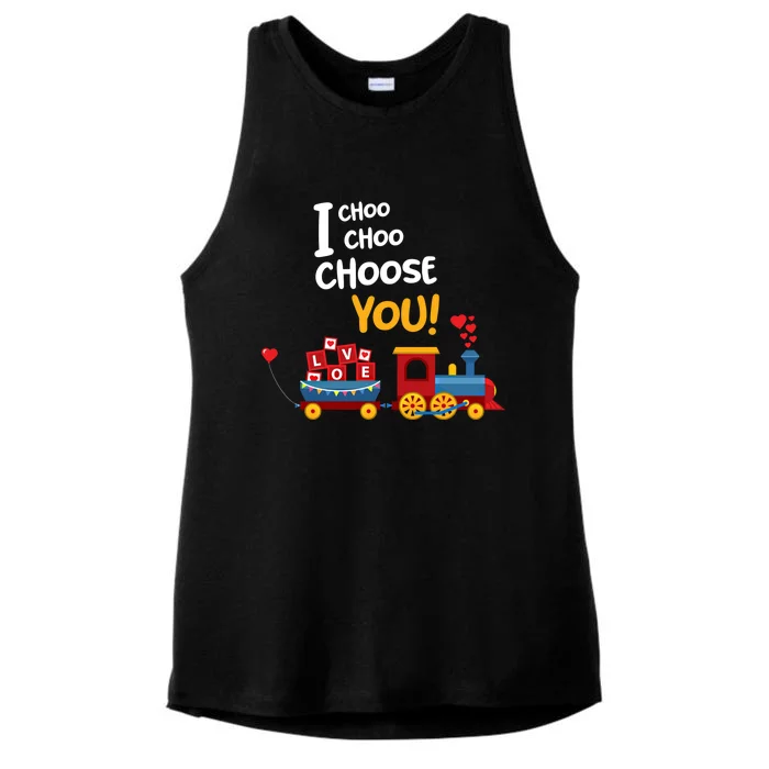 I Choo Choo Choose You Funny Gift Love Train Gift Friend Ladies Tri-Blend Wicking Tank