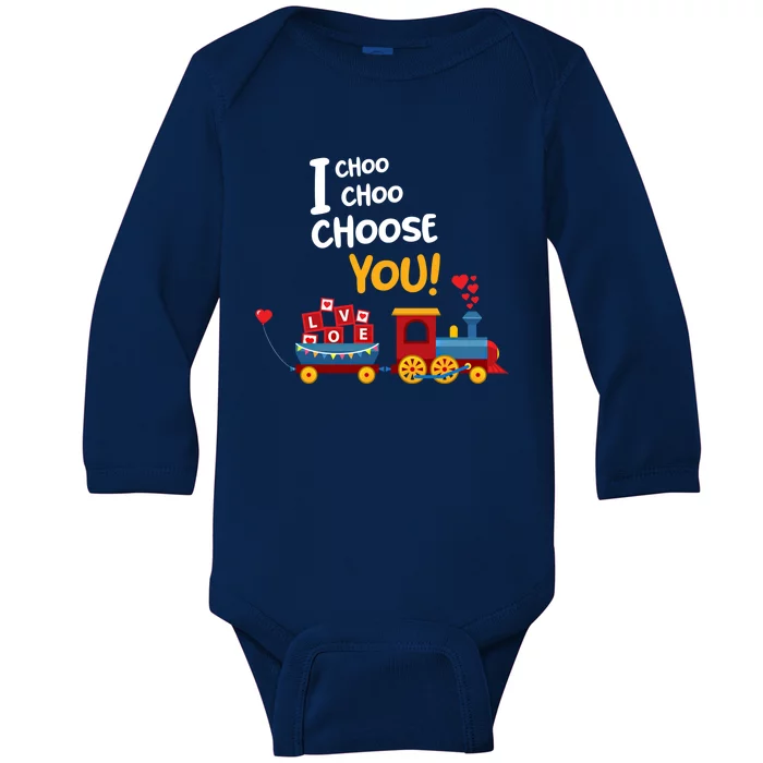 I Choo Choo Choose You Funny Gift Love Train Gift Friend Baby Long Sleeve Bodysuit