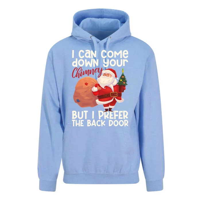 I Can Come Down Your Chimney But I Prefer The Back Door Xmas Cute Gift Unisex Surf Hoodie