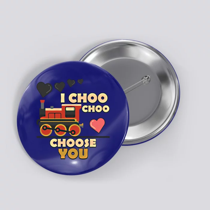 I Choo Choo Choose You Train Love Hearts Valentines Day Gift Button