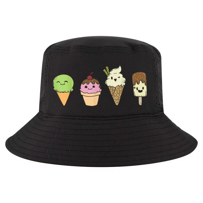 Ice Cream Cones Popsicle Frozen Food Gif Cool Comfort Performance Bucket Hat