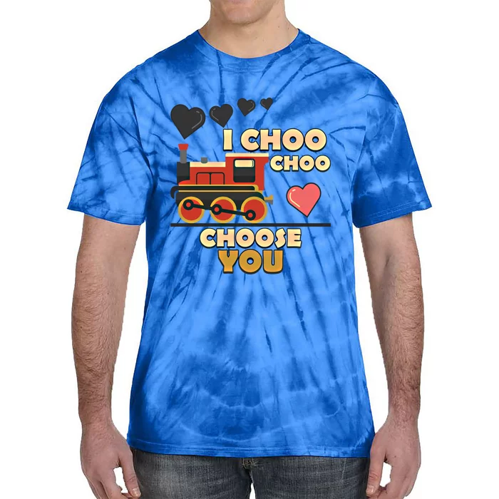 I Choo Choo Choose You Train Love Hearts Valentines Day Gift Tie-Dye T-Shirt