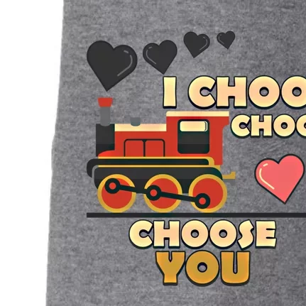 I Choo Choo Choose You Train Love Hearts Valentines Day Gift Doggie 3-End Fleece Hoodie