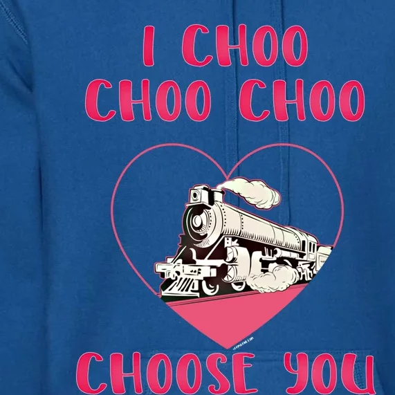 I Choo Choo Choose You Train Lover Railroad Engineer Present Great Gift Premium Hoodie