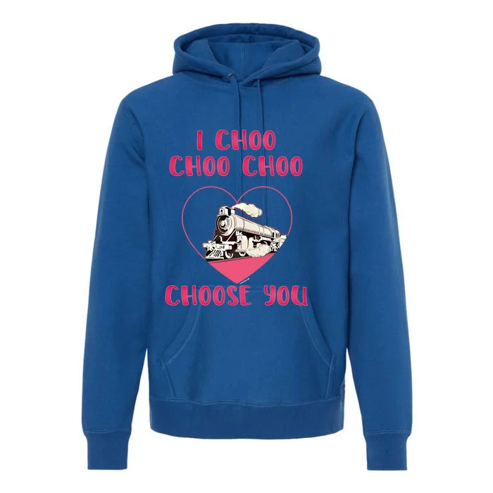 I Choo Choo Choose You Train Lover Railroad Engineer Present Great Gift Premium Hoodie