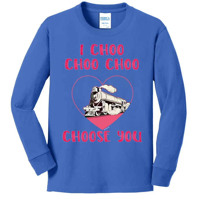 I Choo Choo Choose You Train Lover Railroad Engineer Present Great Gift Kids Long Sleeve Shirt