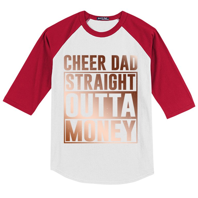 I Cheer Coach Gift Cheer Dad Straight Outta Money Cool Gift Kids Colorblock Raglan Jersey