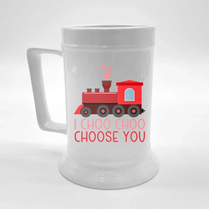 I Choo Choo Choose You Train Lover Valentine's Day Gift Front & Back Beer Stein