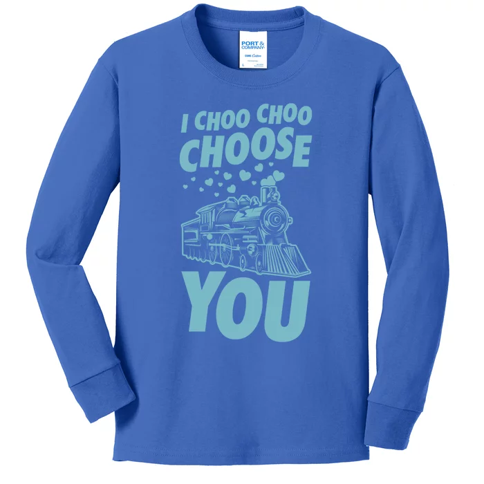 I Choo Choo Choose You Train Themed Valentines Day Funny Gift Kids Long Sleeve Shirt