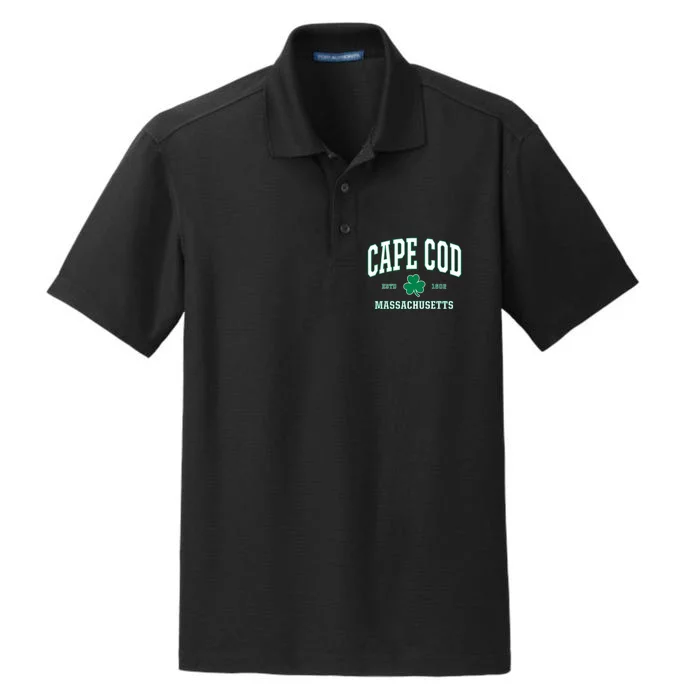 Irish Cape Cod. St. Patricks Day Hoodie MASS USA Dry Zone Grid Performance Polo