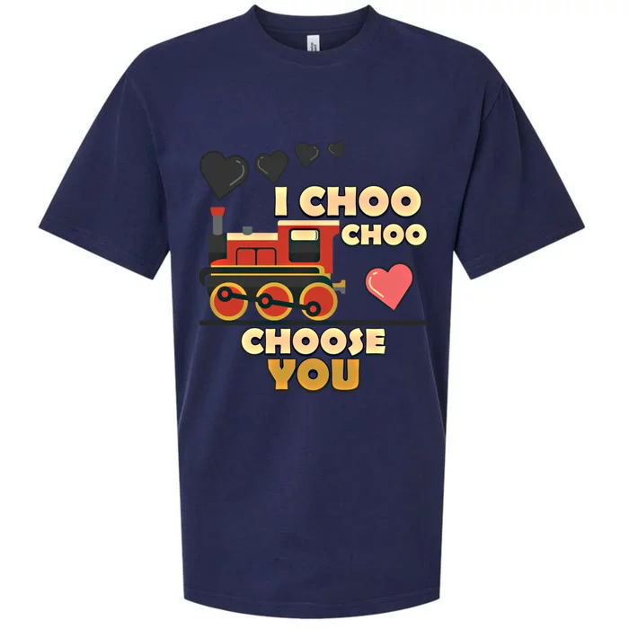 I Choo Choo Choose You Train Valentines Day Railroad Couple Gift Sueded Cloud Jersey T-Shirt