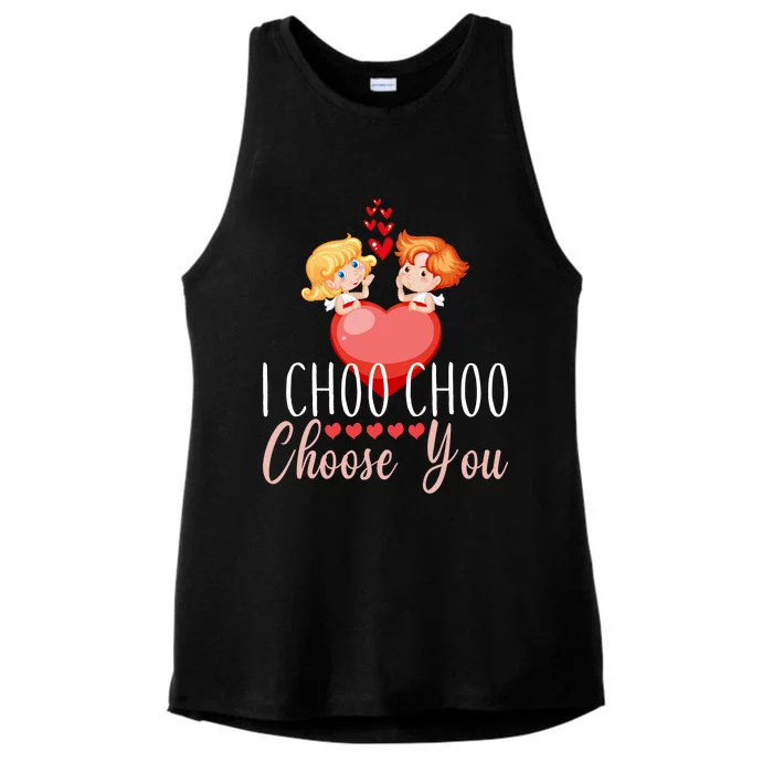 I Choo Choo Choose You Train Valentine`s Day Cool Gift Ladies Tri-Blend Wicking Tank