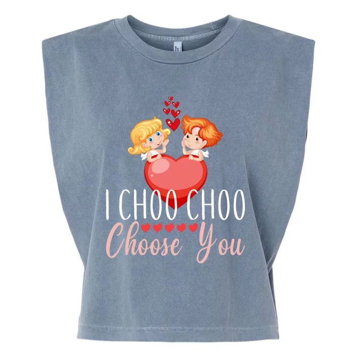 I Choo Choo Choose You Train Valentine`s Day Cool Gift Garment-Dyed Women's Muscle Tee