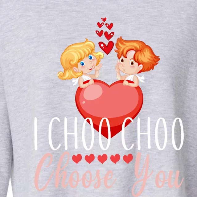 I Choo Choo Choose You Train Valentine`s Day Cool Gift Cropped Pullover Crew