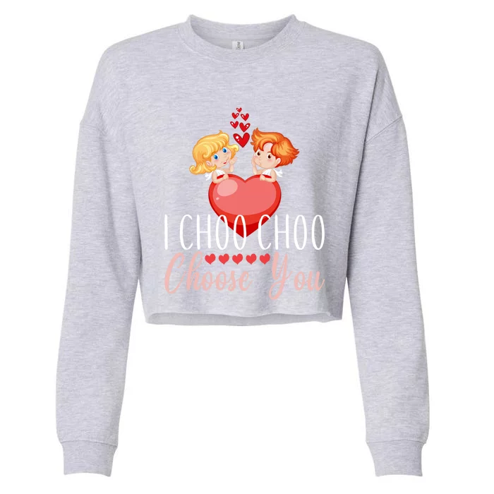 I Choo Choo Choose You Train Valentine`s Day Cool Gift Cropped Pullover Crew