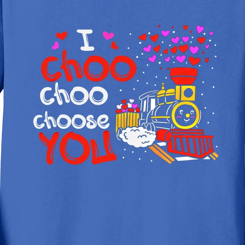 I Choo Choo Choose You Valentine Train Lovers Funny Gift Kids Long Sleeve Shirt