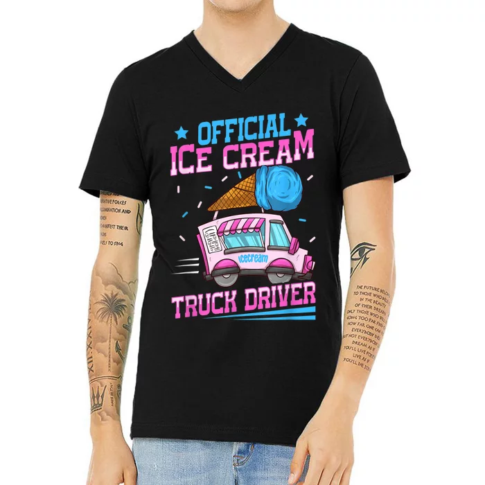 Ice Cream Cone Design For An Ice Cream Truck Driver V-Neck T-Shirt