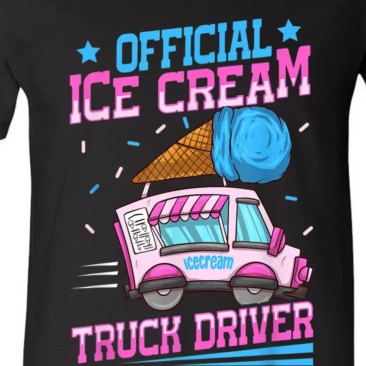 Ice Cream Cone Design For An Ice Cream Truck Driver V-Neck T-Shirt