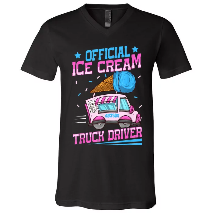 Ice Cream Cone Design For An Ice Cream Truck Driver V-Neck T-Shirt