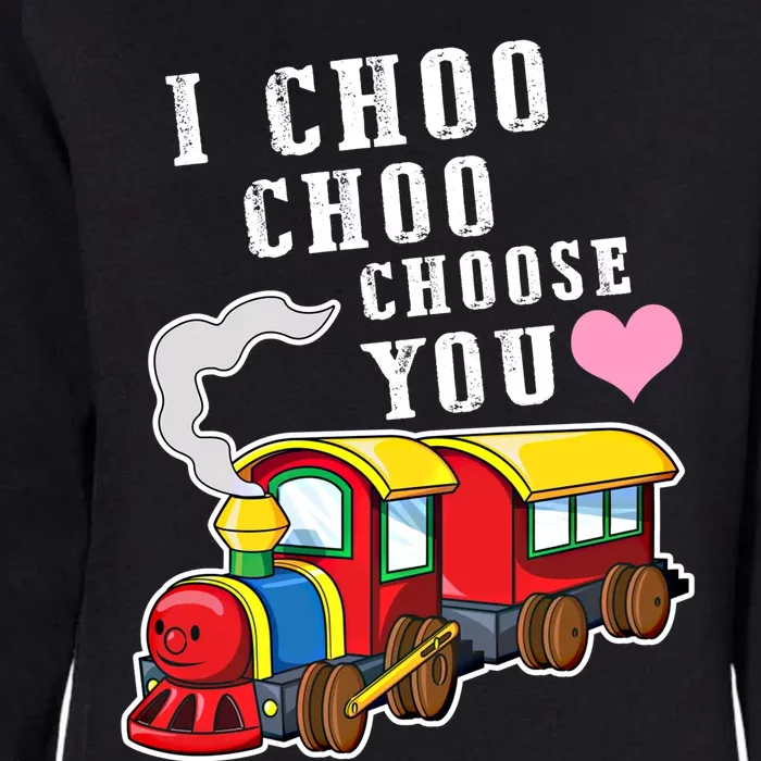 I Choo Choo Choose You Valentines Day Cute Train Gift Womens California Wash Sweatshirt