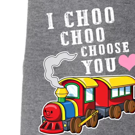 I Choo Choo Choose You Valentines Day Cute Train Gift Doggie 3-End Fleece Hoodie