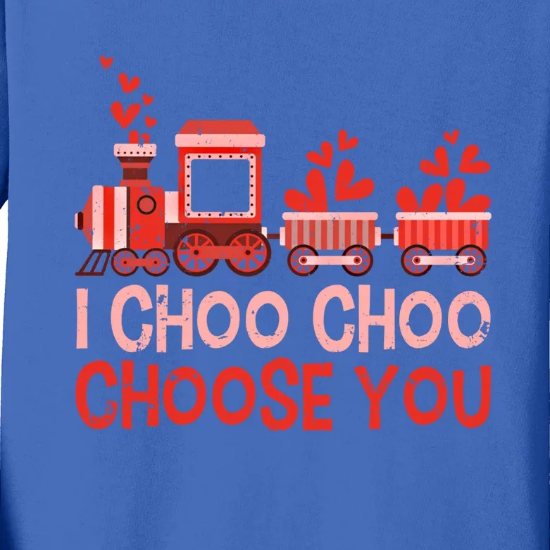 I Choo Choo Choose You Valentines Day Train Gift Kids Long Sleeve Shirt