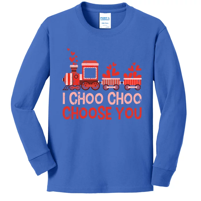 I Choo Choo Choose You Valentines Day Train Gift Kids Long Sleeve Shirt