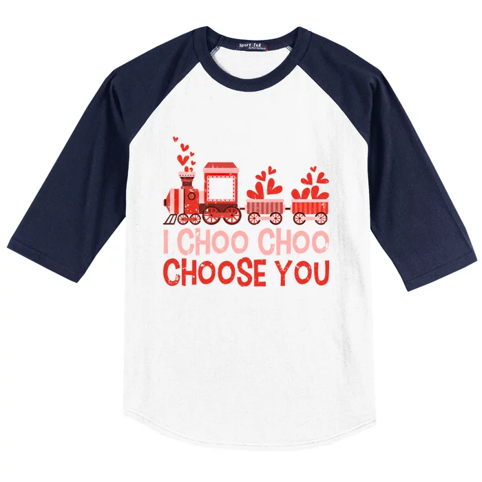 I Choo Choo Choose You Valentines Day Train Gift Baseball Sleeve Shirt