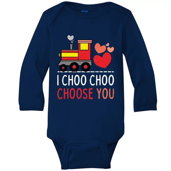 I Choo Choo Choose You Valentines Day Train Baby Long Sleeve Bodysuit