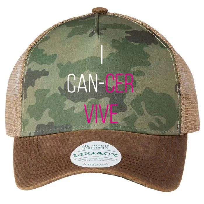 I Can Cer Vive Funny Breast Cancer Survivor Funny Gift Legacy Tie Dye Trucker Hat