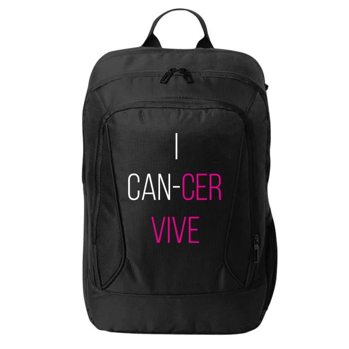 I Can Cer Vive Funny Breast Cancer Survivor Funny Gift City Backpack