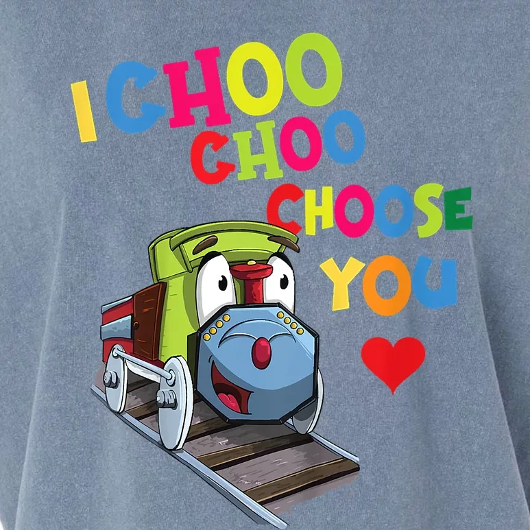 I Choo Choo Choose You Valentine's Day Train Garment-Dyed Women's Muscle Tee