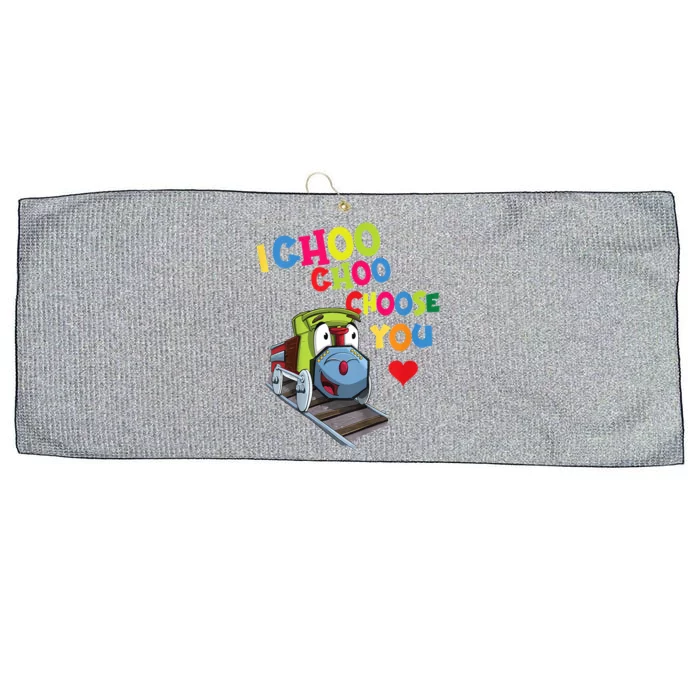 I Choo Choo Choose You Valentine's Day Train Large Microfiber Waffle Golf Towel