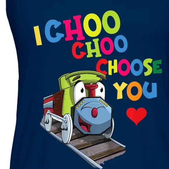 I Choo Choo Choose You Valentine's Day Train Ladies Essential Flowy Tank